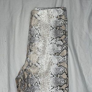 Snake skin PU leather pants
